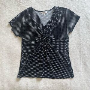 Vintage Wrap Front Polka Dot Top 🍒